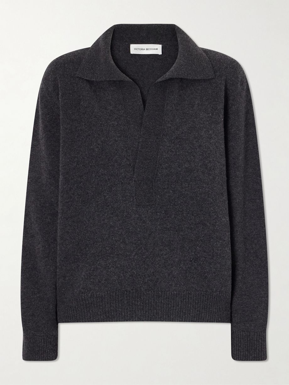Genevieve wool and cashmere polo sweater