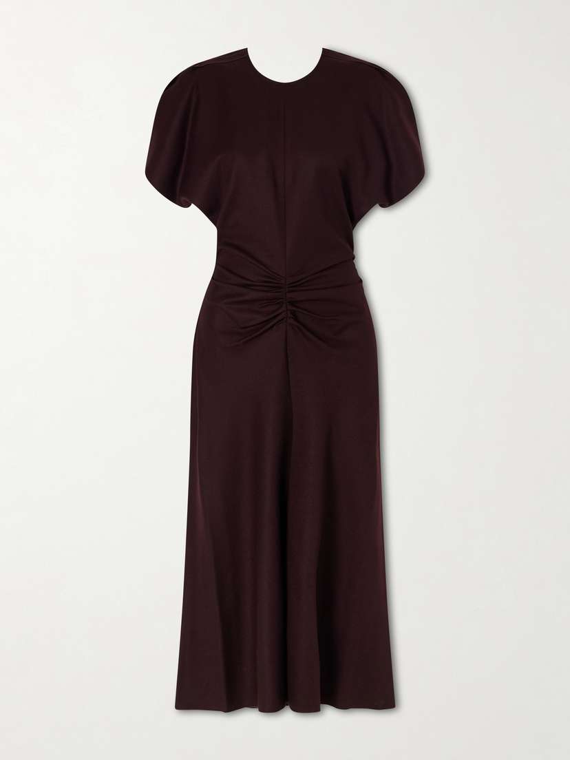 Victoria Beckham Bela Draped Wool Midi Dress | Thumbnail 5 Victoria Beckham Bela Draped Wool Midi Dress | Thumbnail 5