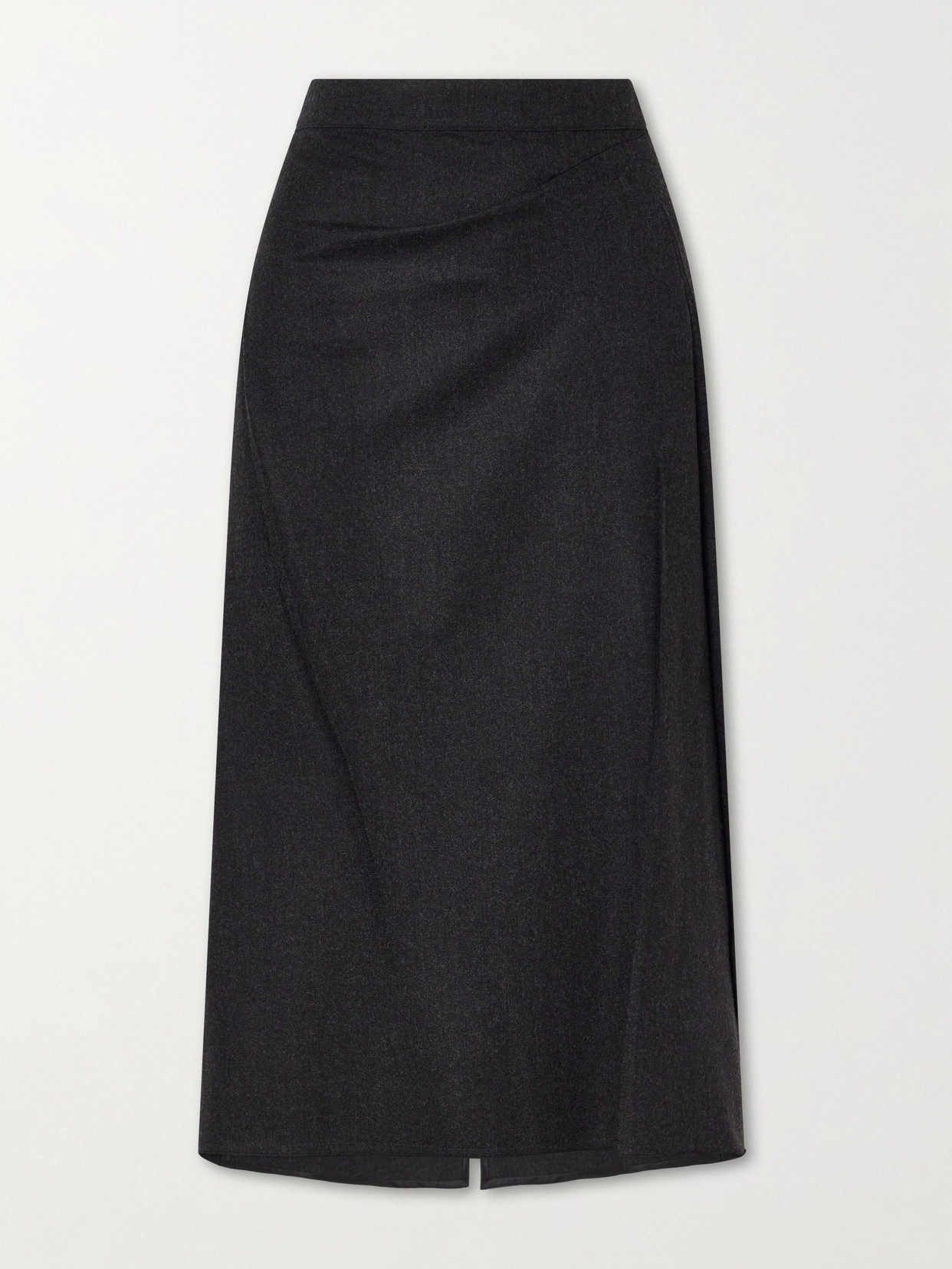Victoria Beckham Wool Pleated Midi Skirt In Gray