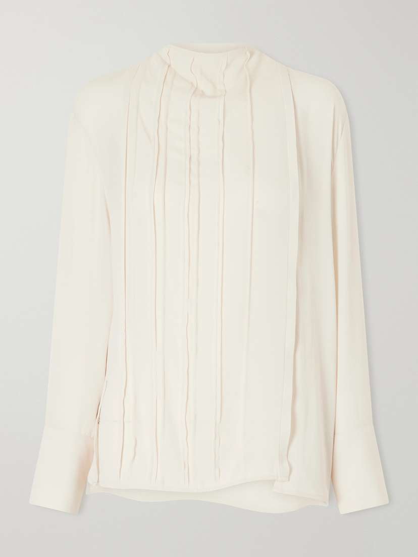 Victoria Beckham Pleated Georgette Blouse
