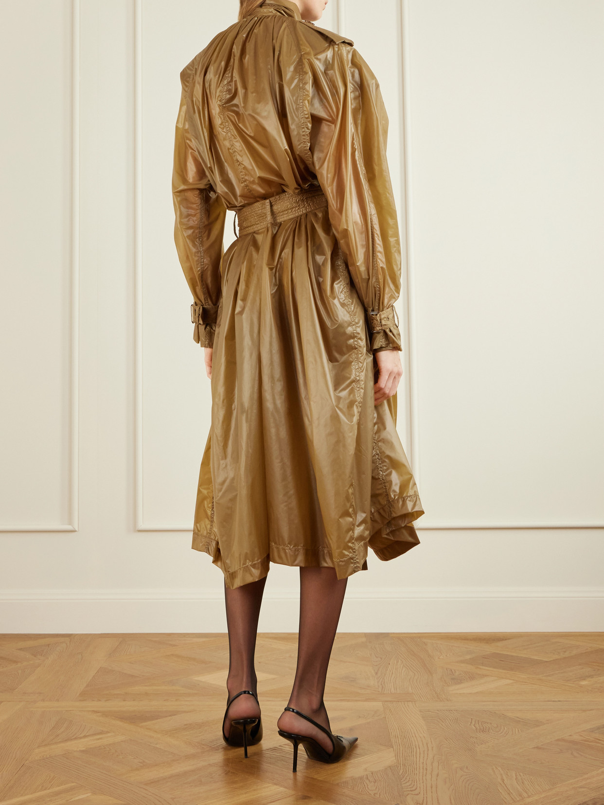 Double-Breasted Belted Trench Coat