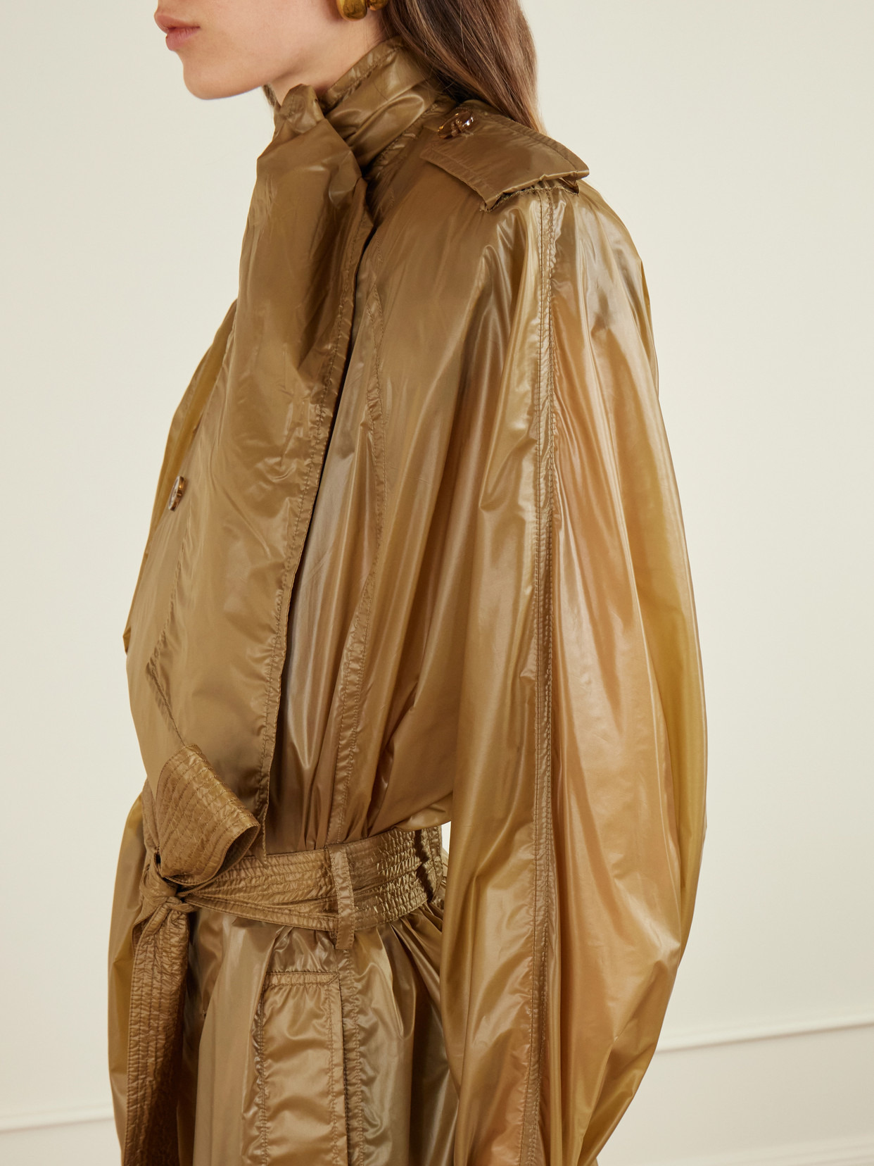 Double-Breasted Belted Trench Coat