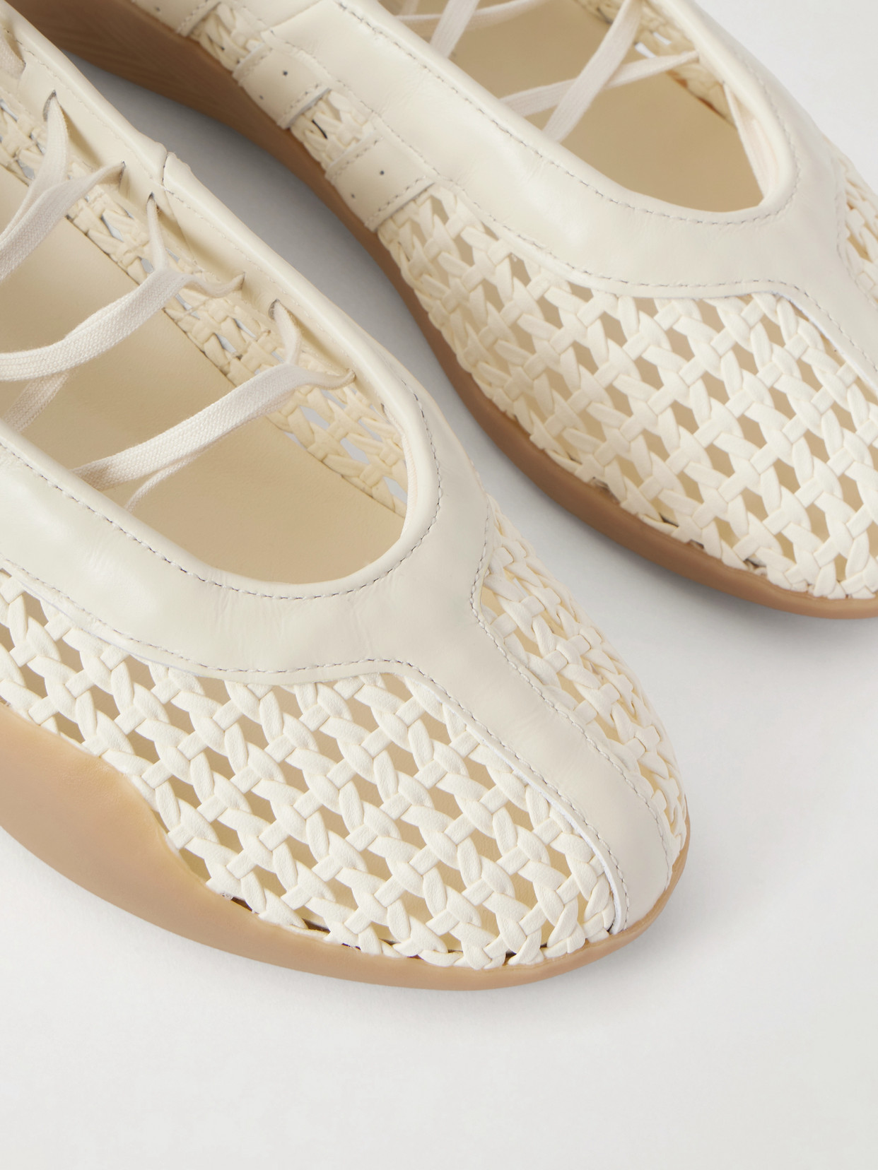 Taekwondo Mei Ballet Leather-Trimmed Rubber Sneakers