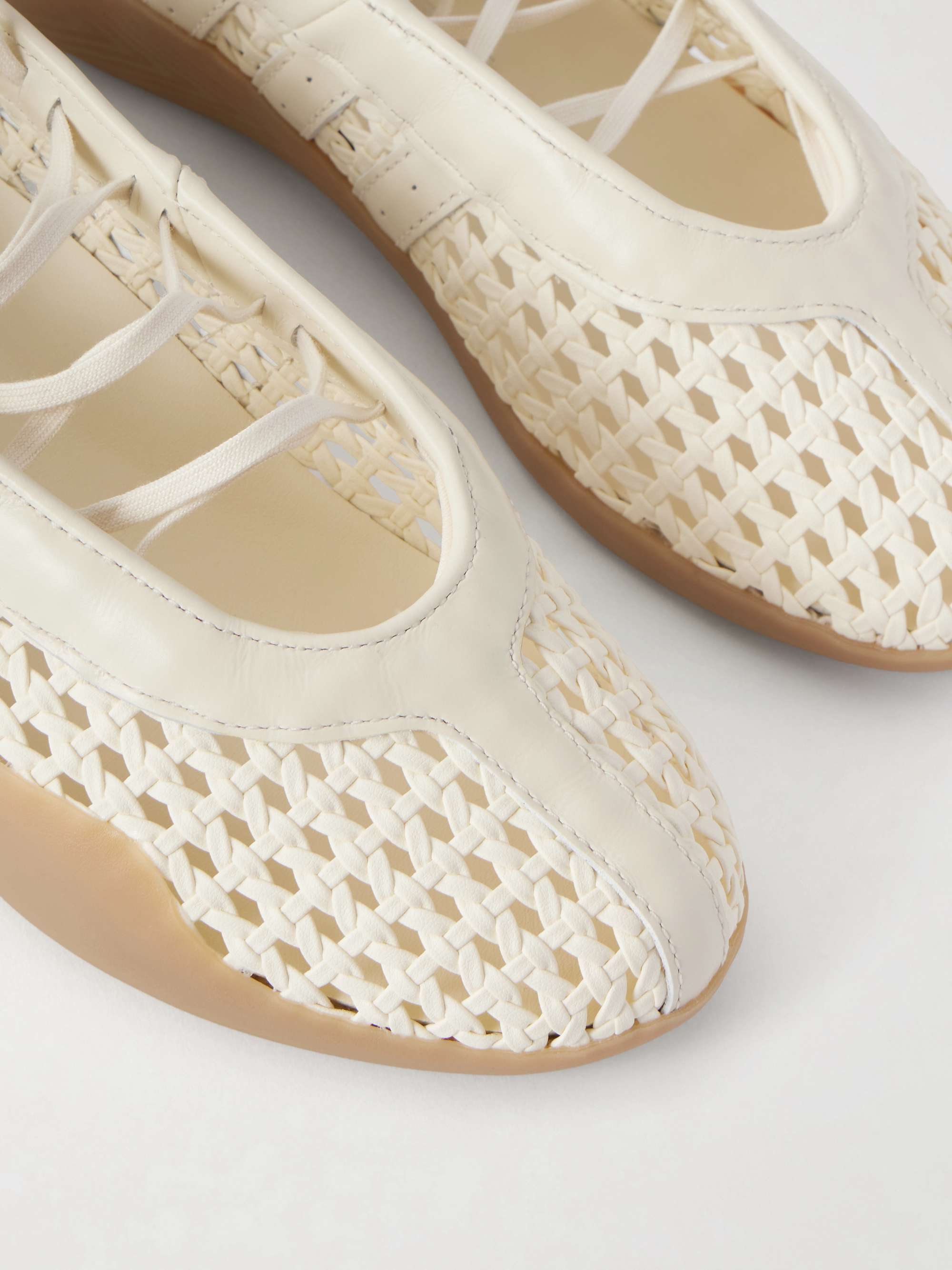 ADIDAS ORIGINALS Taekwondo Mei Ballet leather-trimmed rubber