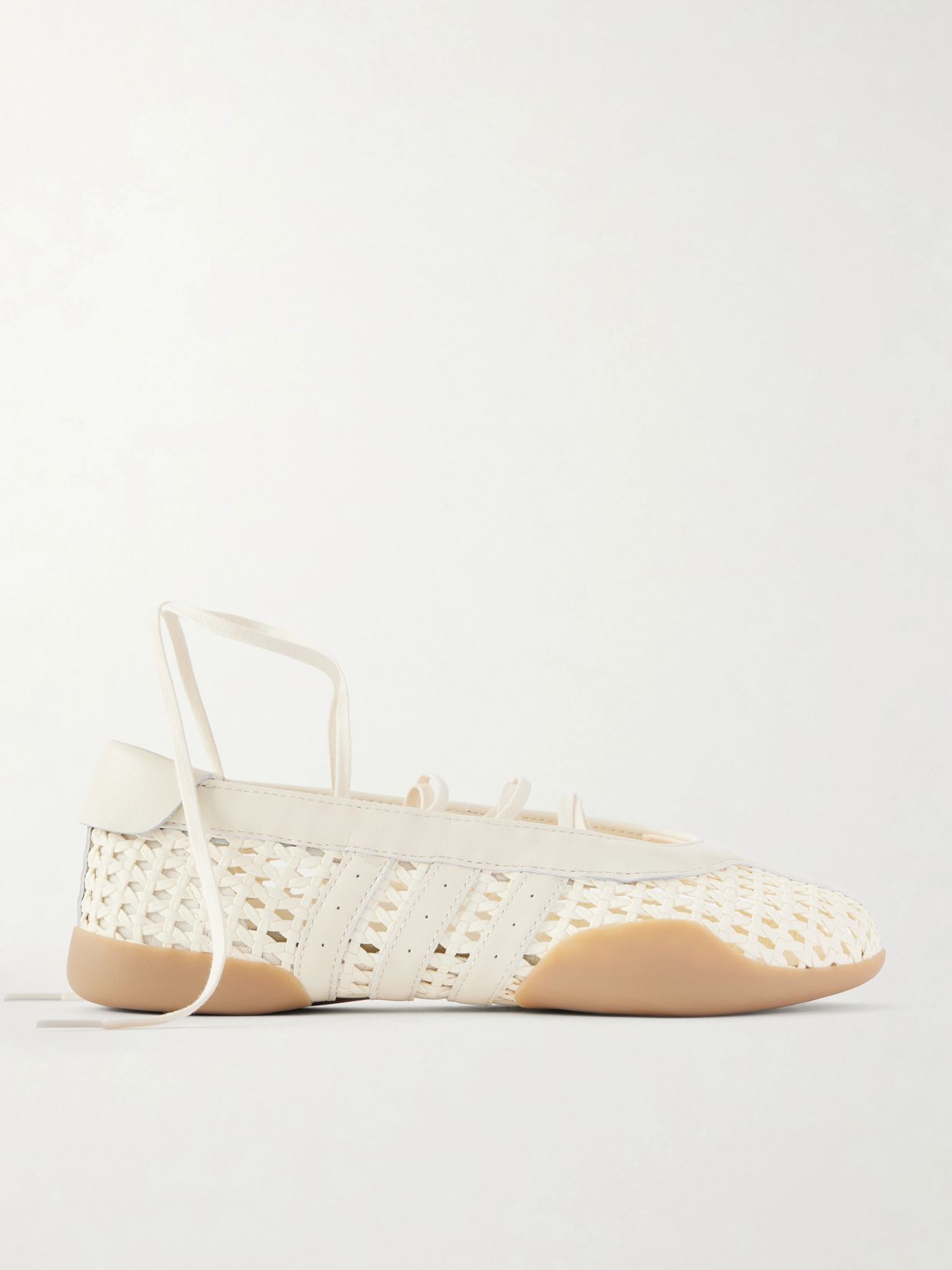 Taekwondo Mei Ballet leather-trimmed rubber sneakers