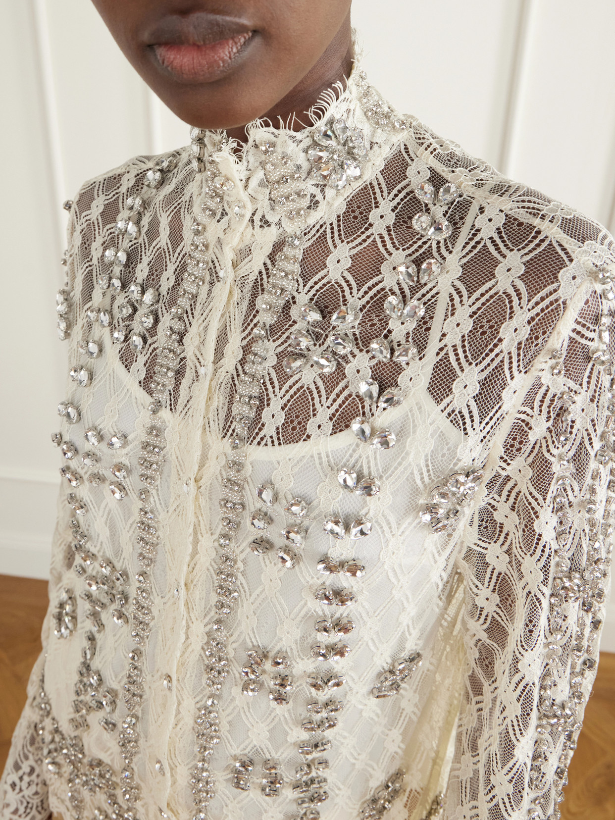 Lilou Embellished Lace Shirt
