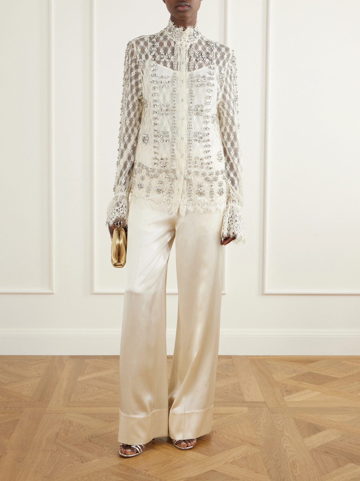 Lilou Embellished Lace Shirt