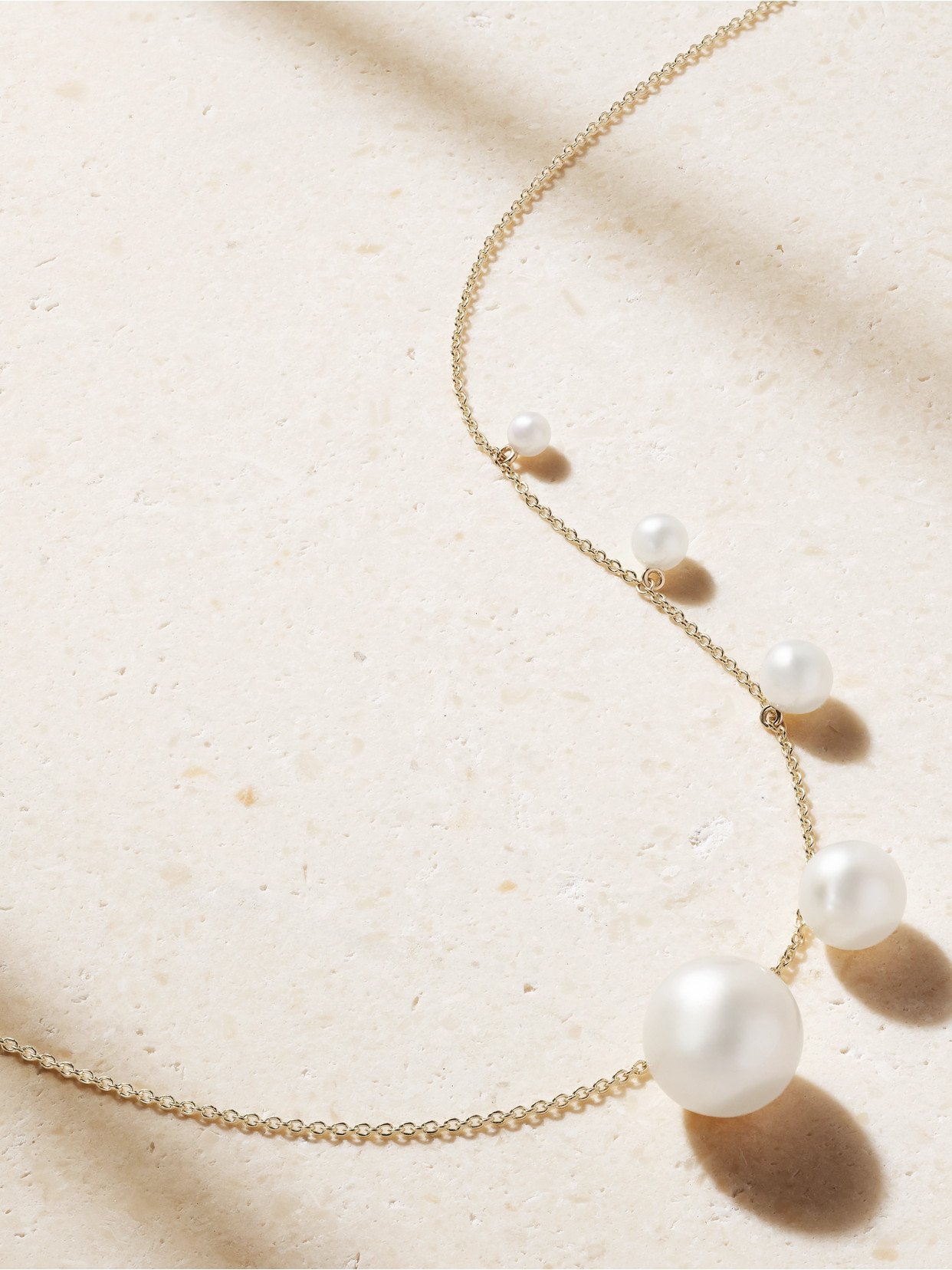 Sophie Bille Brahe Lou Esemble 14-karat Recycled Gold Pearl Necklace In Metallic