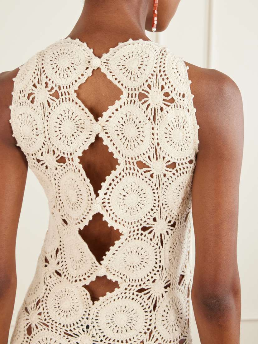 ESCVDO Siula Crocheted Cotton Halterneck Maxi Dress | Thumbnail 5