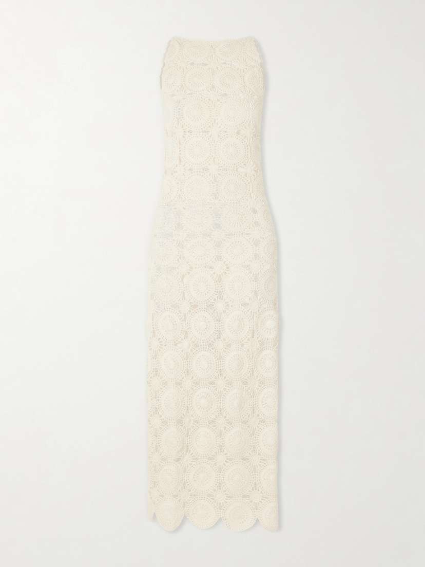 Siula Crocheted Cotton Halterneck Maxi Dress