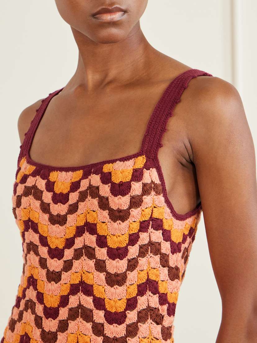 ESCVDO Marea Striped Crocheted Cotton Maxi Dress | Thumbnail 4