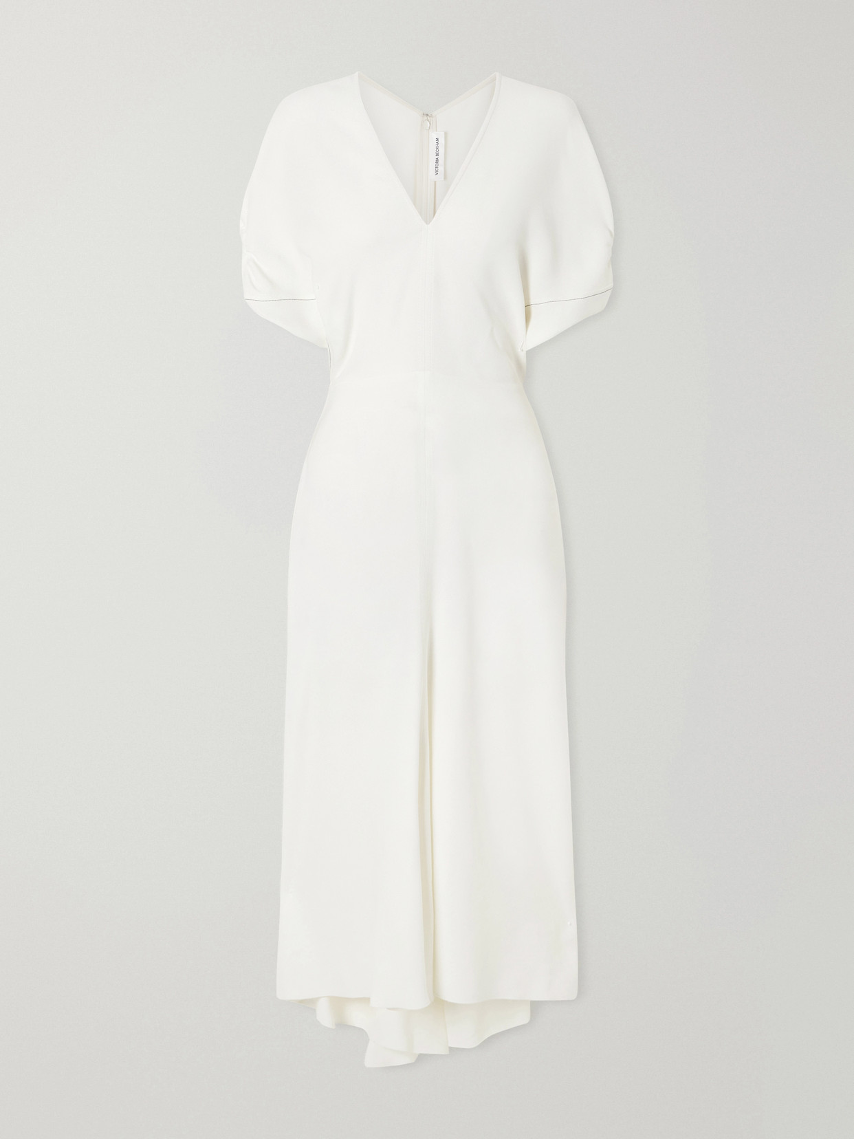 Victoria Beckham Twill Midi Dress In White