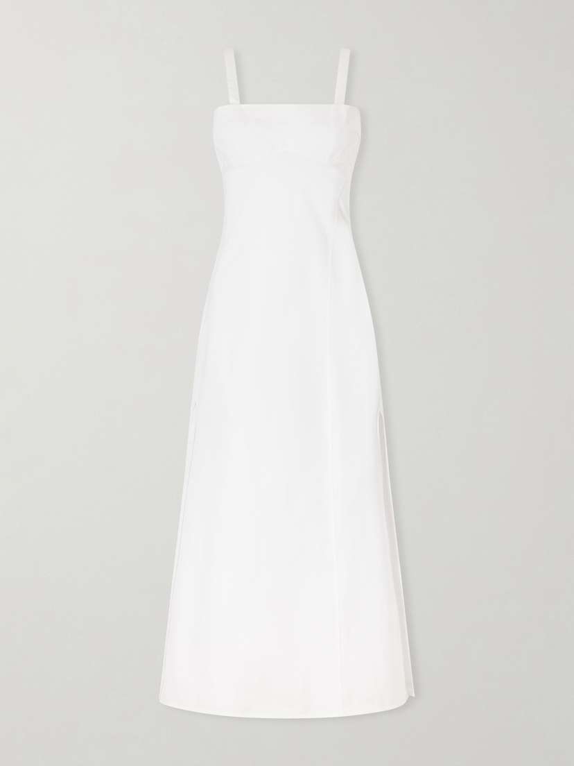 Victoria Beckham Cami Paneled Organic Cotton-blend Midi Dress