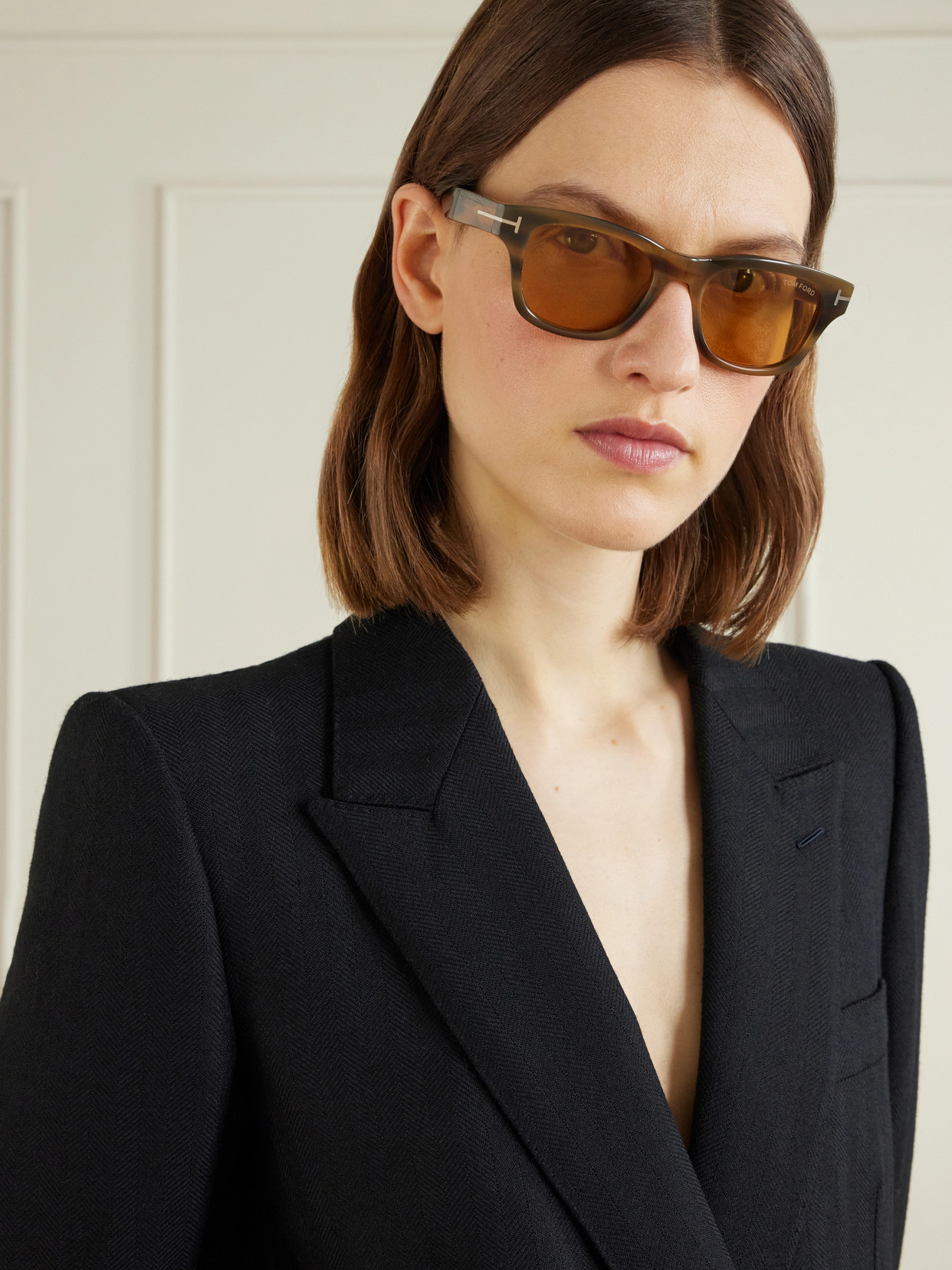 Tom Ford Caleb-02 Square-frame Acetate Sunglasses In Brown
