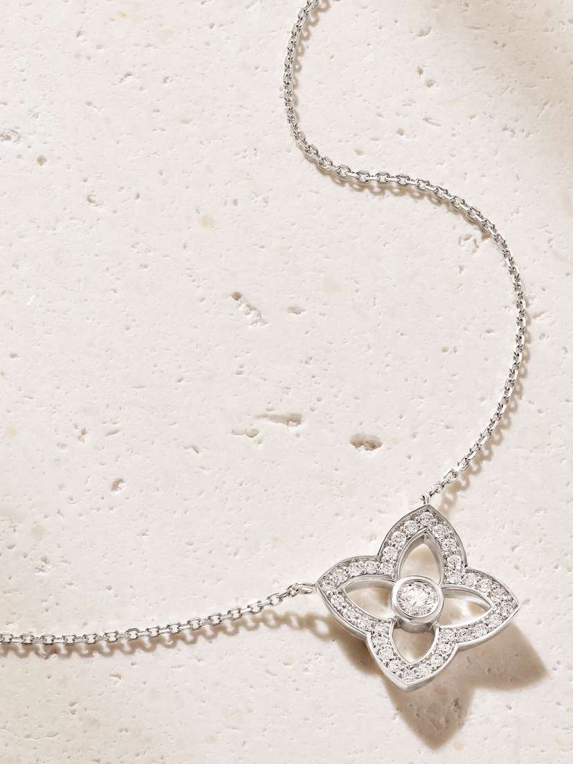 De Beers London Lotus By De Beers 18-karat White Gold Diamond Necklace
