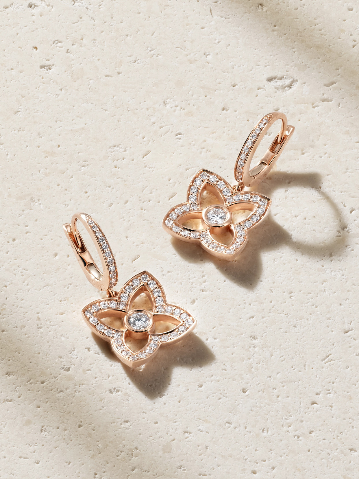 De Beers Enchanted Lotus Bloom Sleeper 18-karat Rose Gold Diamond Earrings