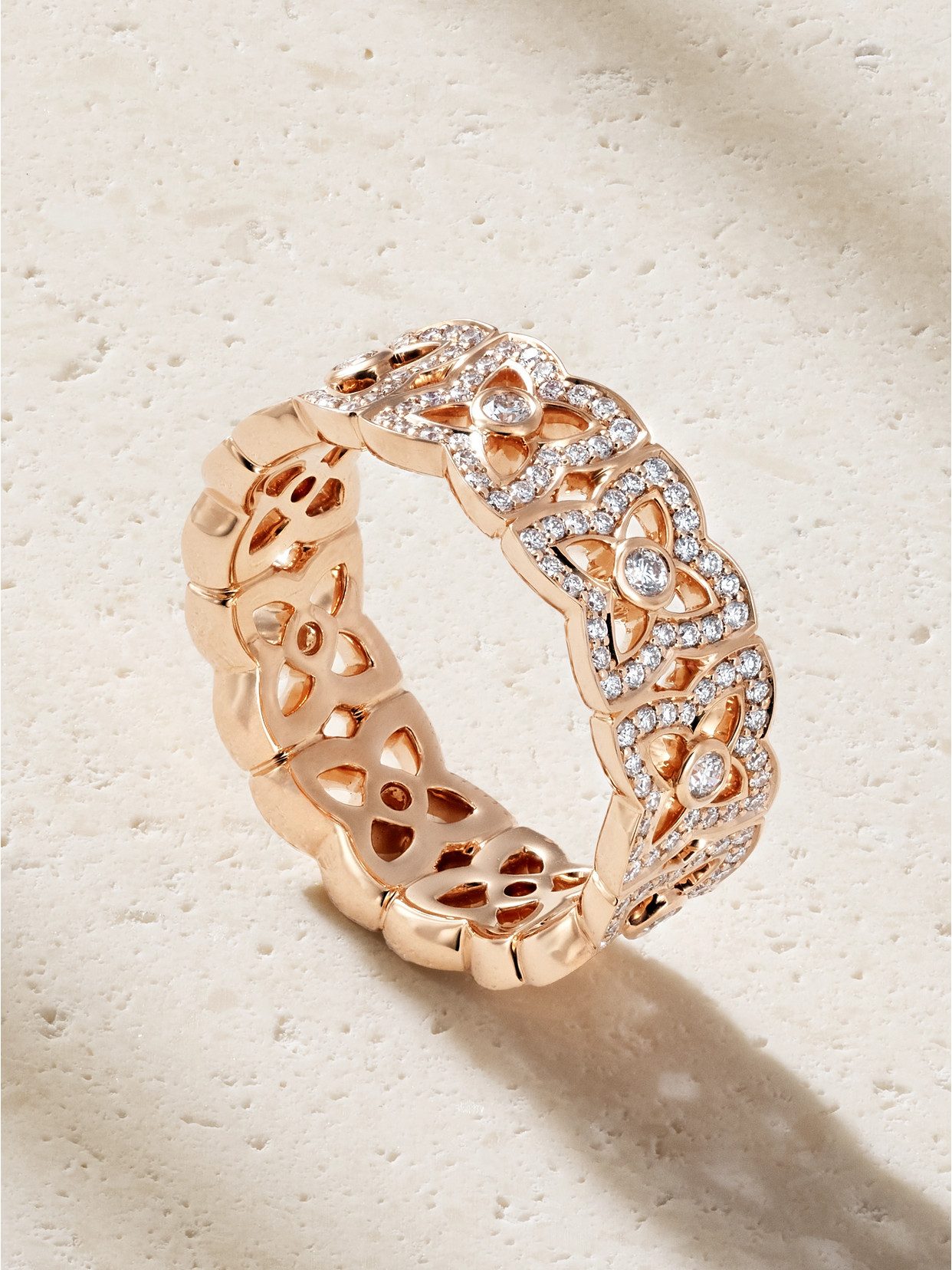 De Beers Enchanted Lotus Bloom 18-karat Rose Gold Diamond Ring