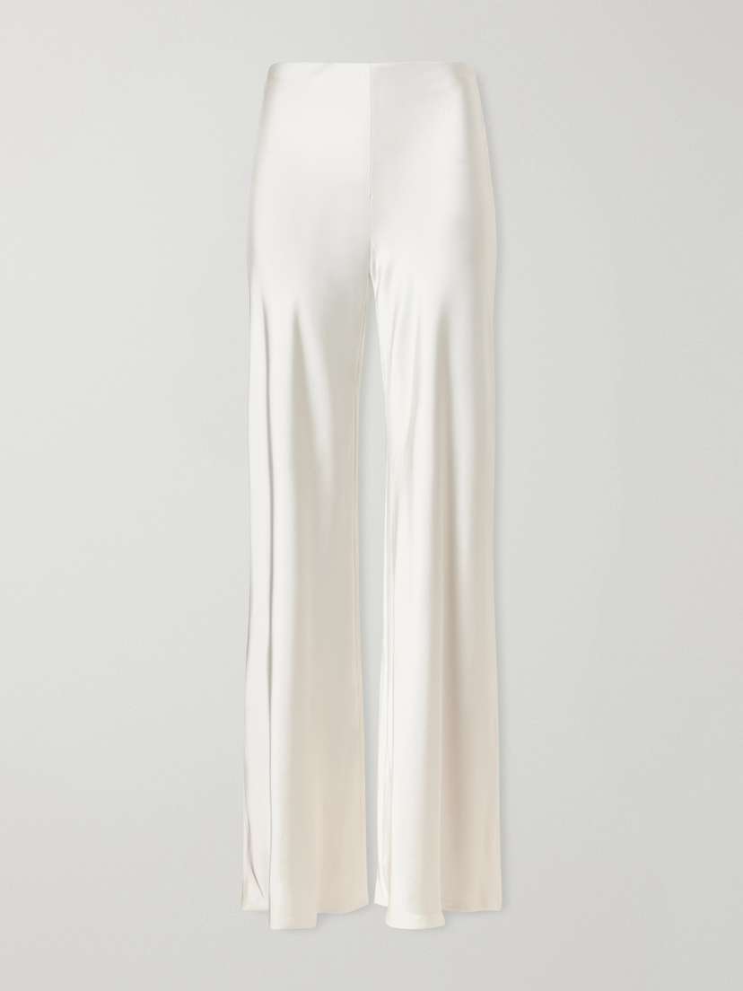 Norma Kamali Satin High-rise Wide-leg Pants