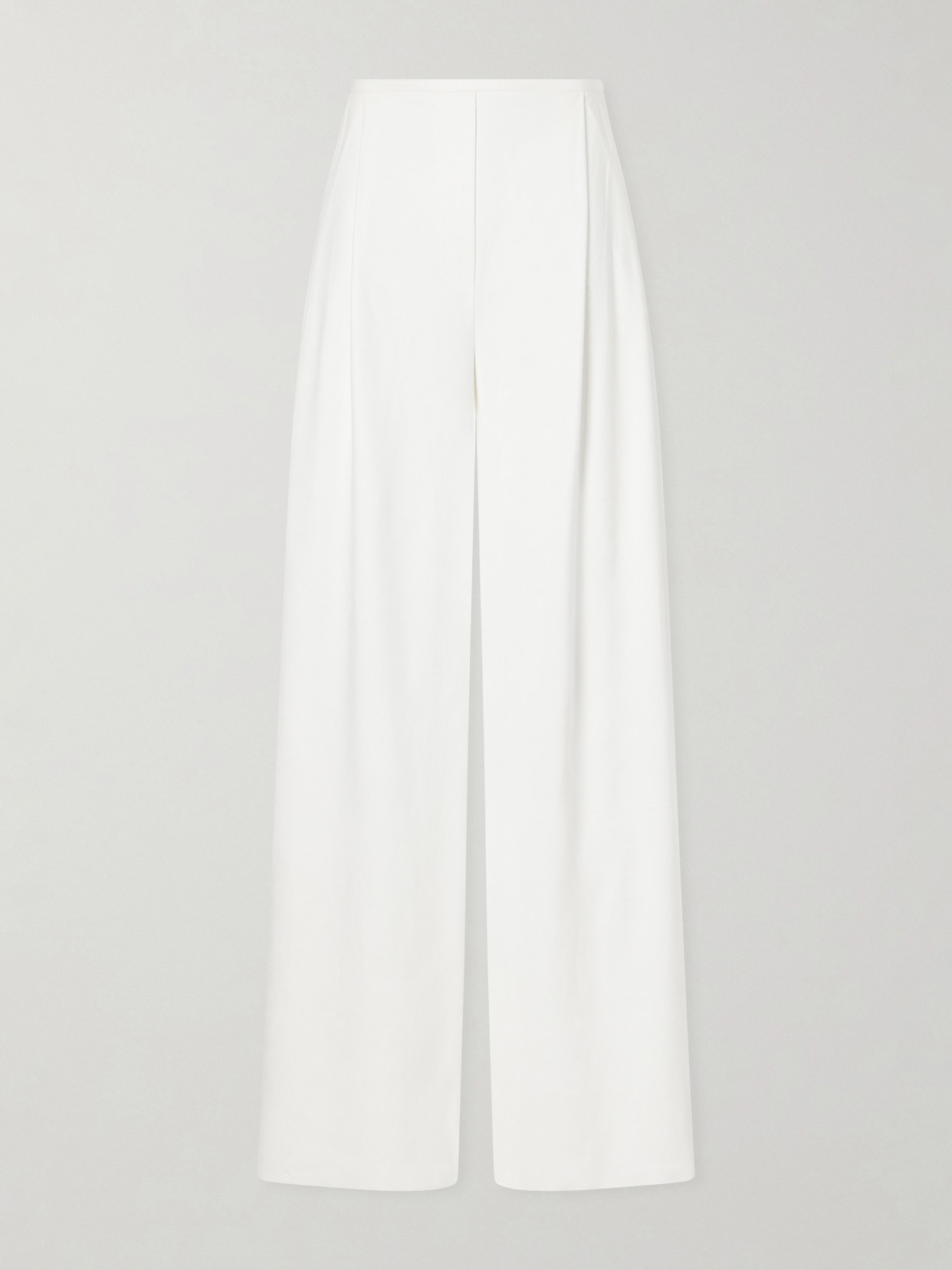 Norma Kamali Pleated Woven Wide-leg Pants In White