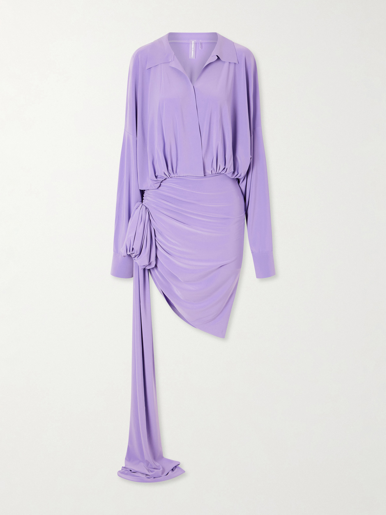 Norma Kamali Gathered Stretch-jersey Mini Dress In Purple