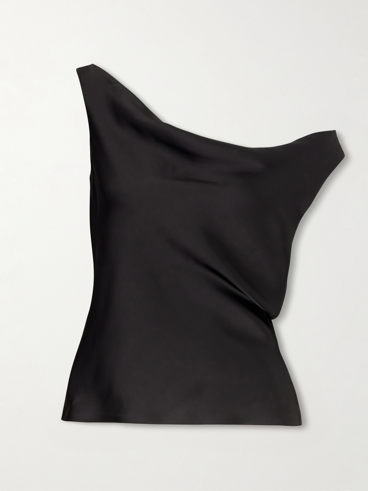 Maria Satin One-Shoulder Top