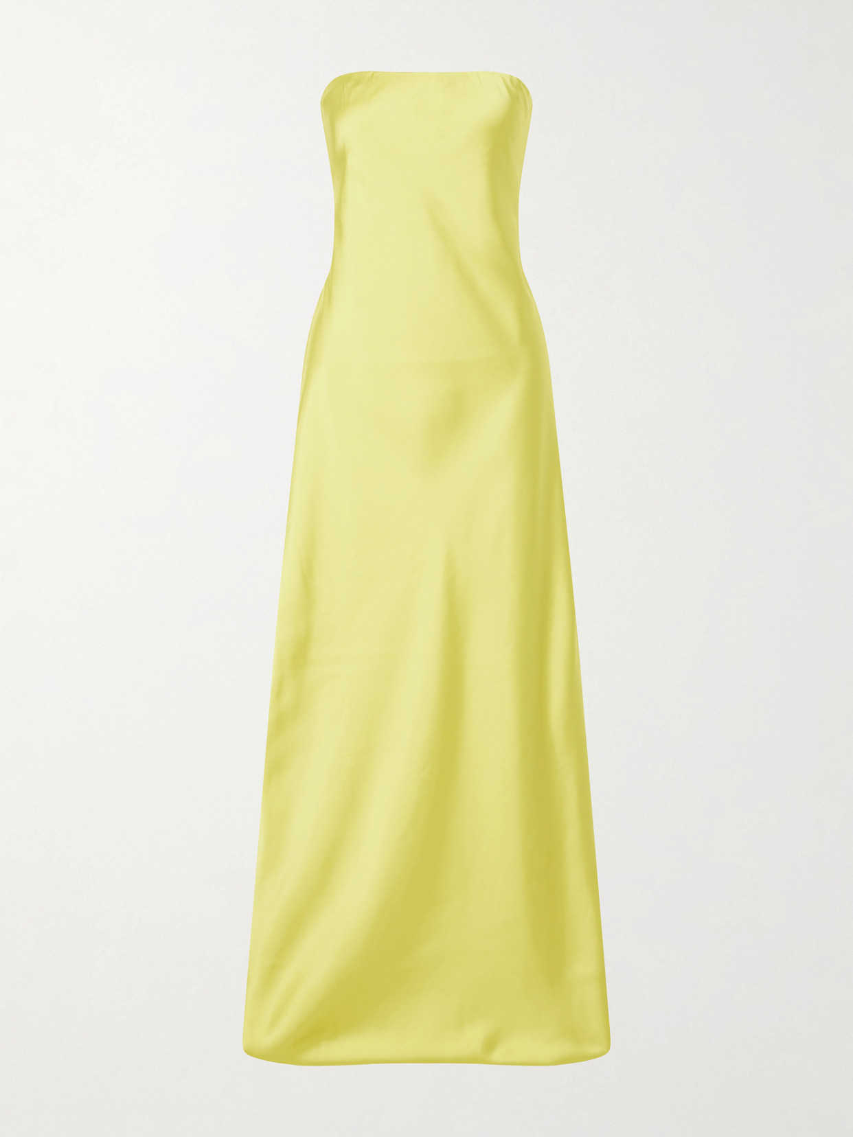 Norma Kamali - Bias Strapless Satin Gown - Yellow