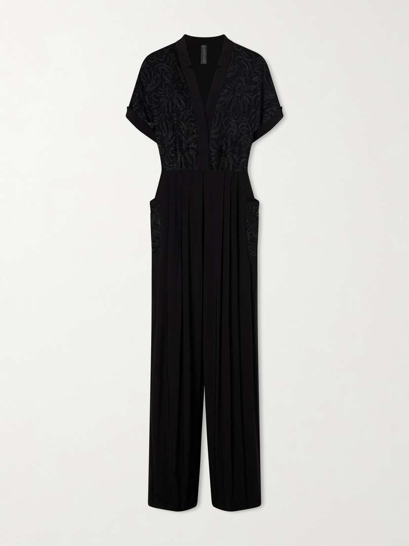 Norma Kamali Geralyn Embroidered Velvet Jumpsuit | Thumbnail 5 Norma Kamali Geralyn Embroidered Velvet Jumpsuit | Thumbnail 5