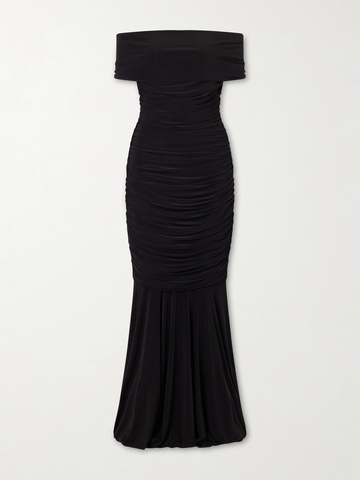Norma Kamali Gathered Jersey Gown In Black