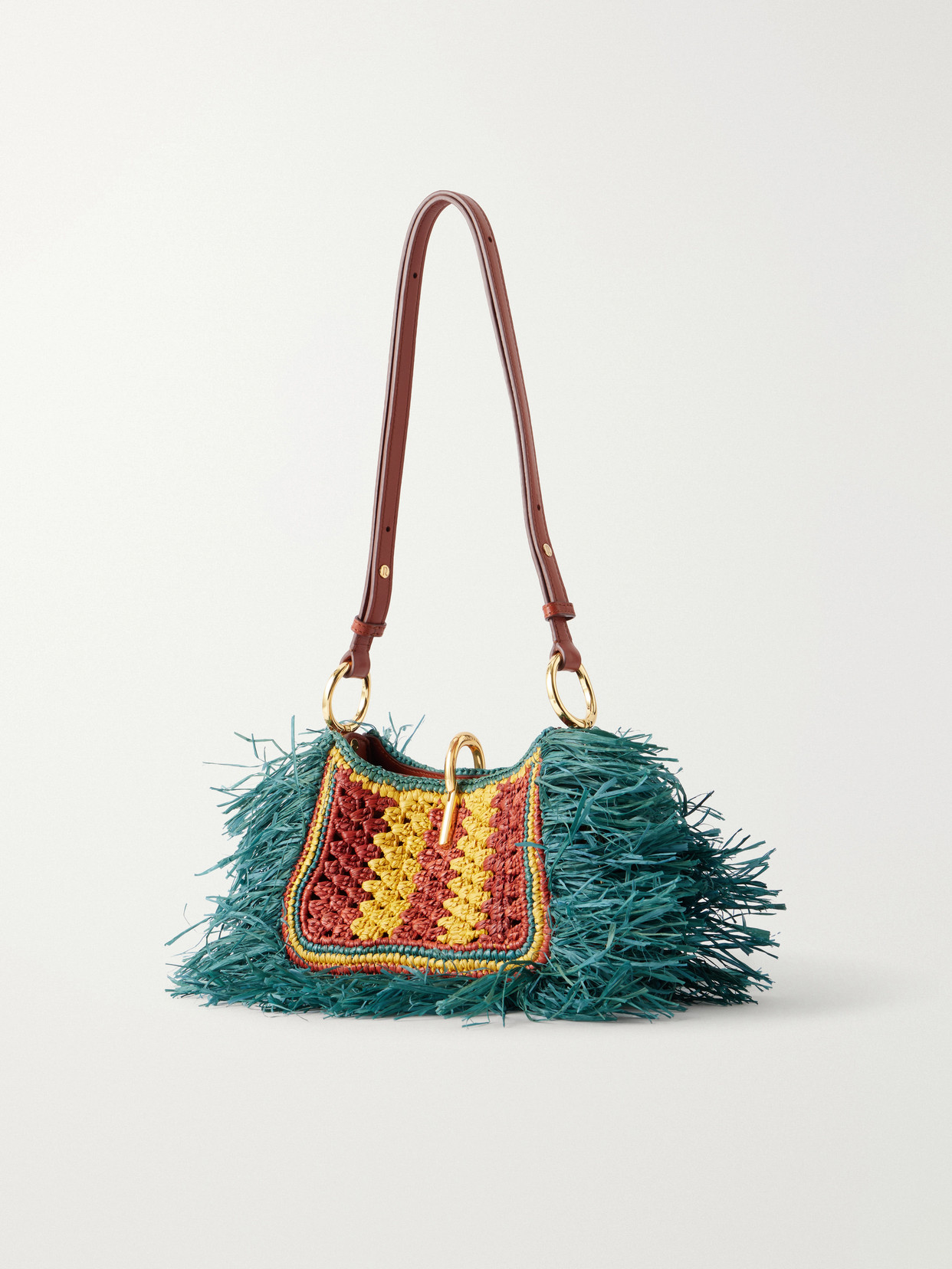 Fringed Raffia Shoulder Bag