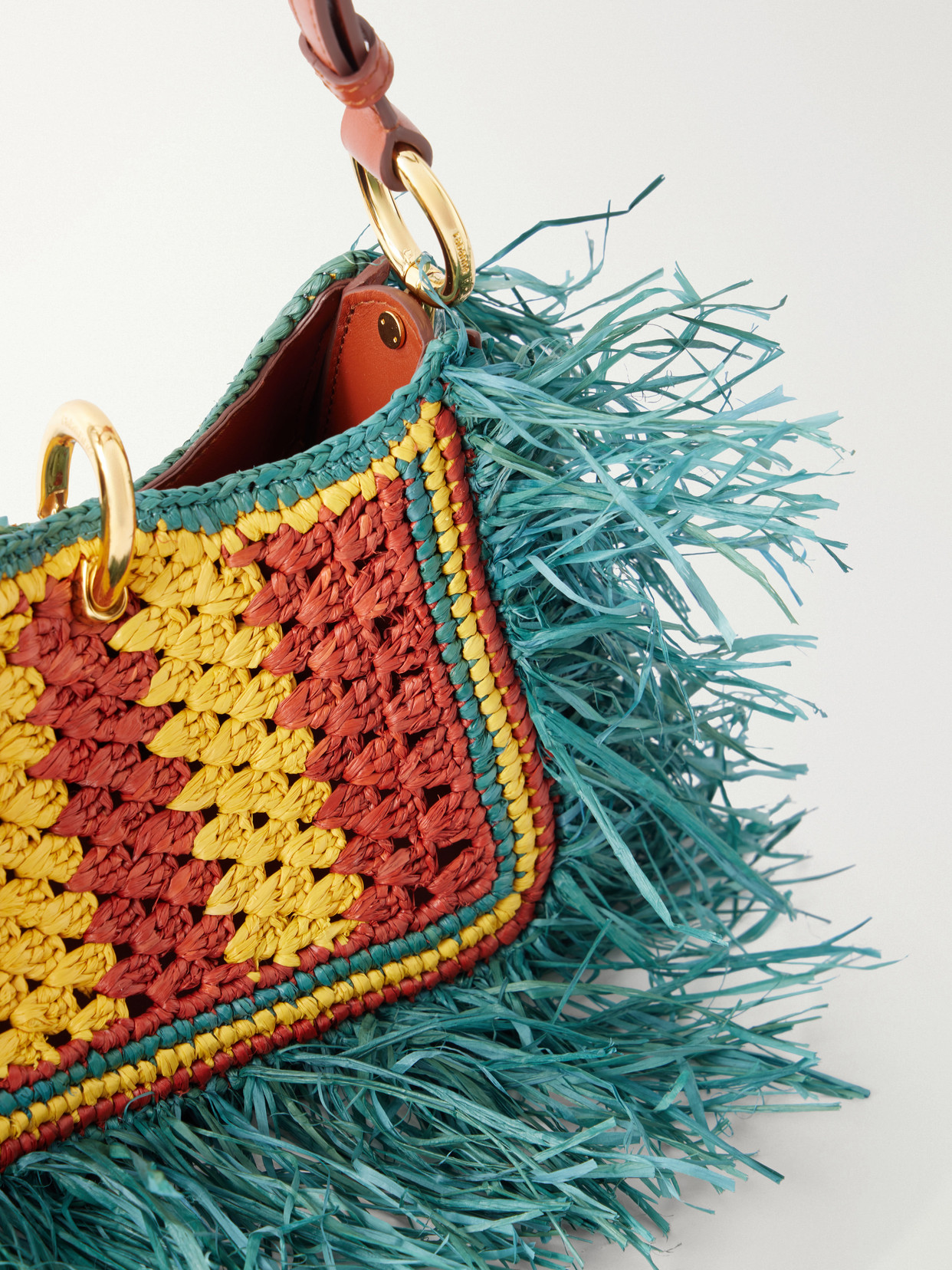 Fringed Raffia Shoulder Bag