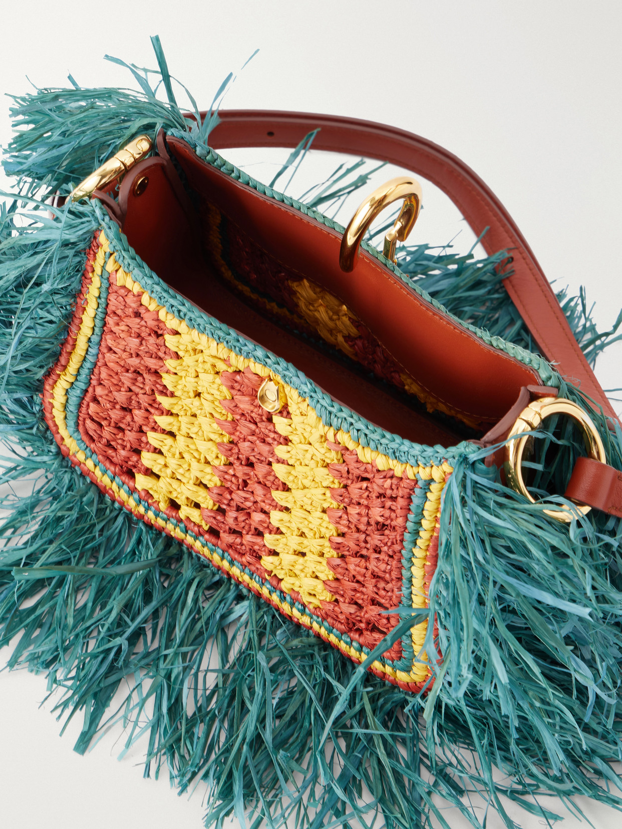 Fringed Raffia Shoulder Bag