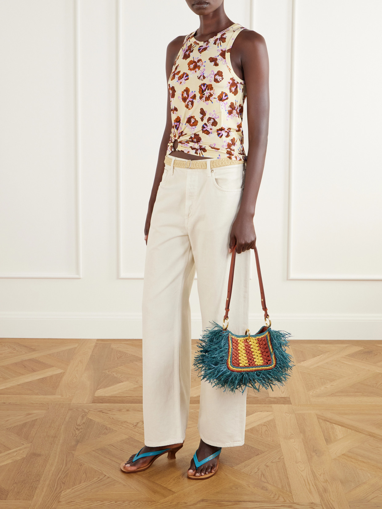 Fringed Raffia Shoulder Bag