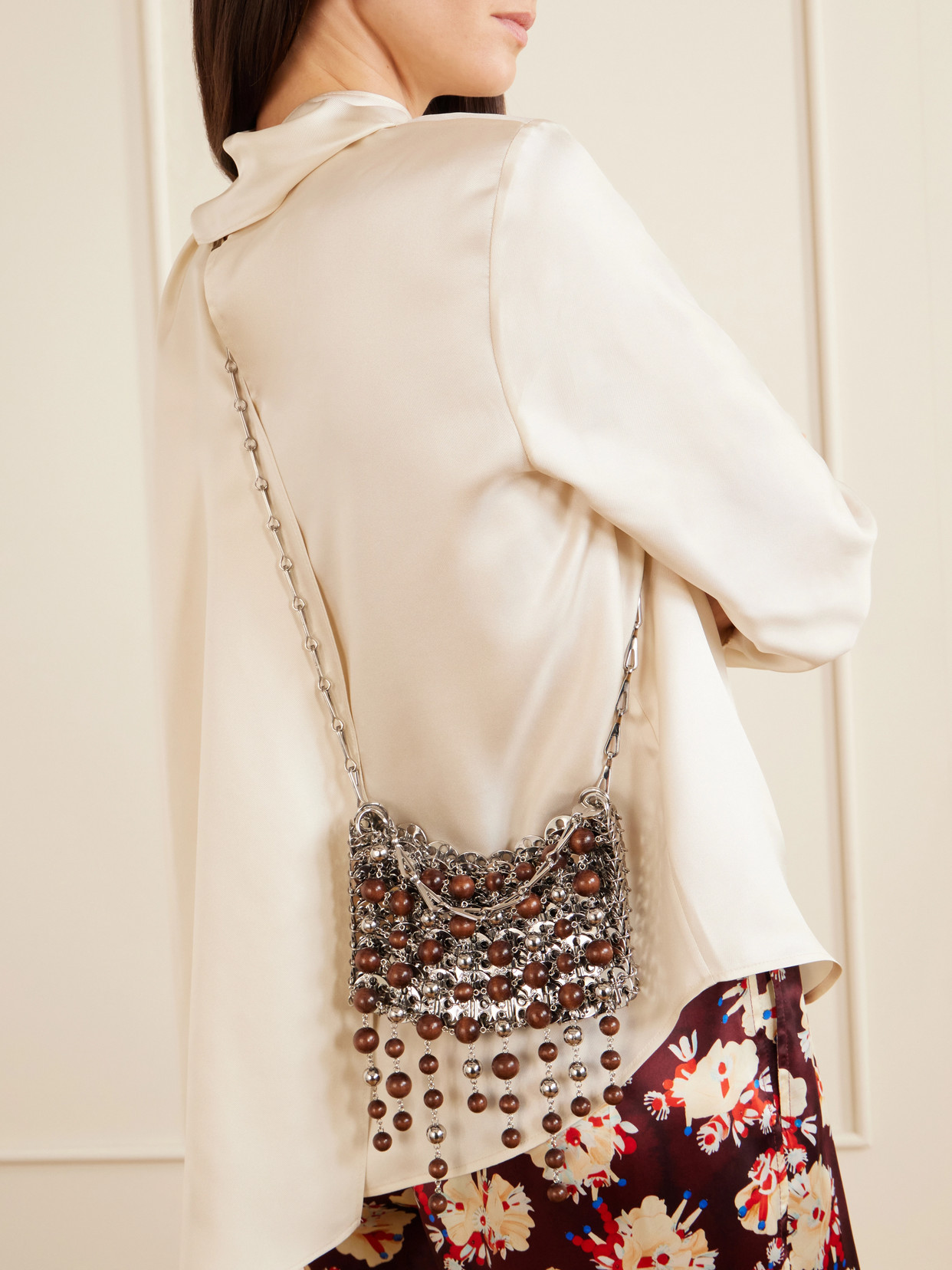1969 Nano Fringed Beaded Chainmail Shoulder Bag