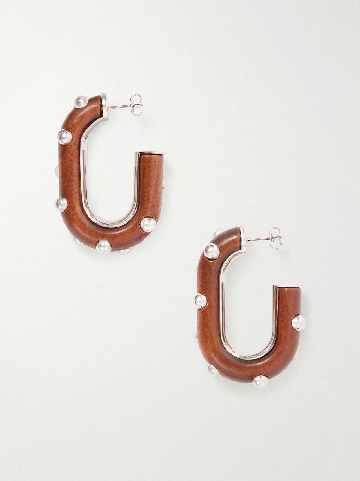 Rabanne Embellished Silver-tone Earrings In Red