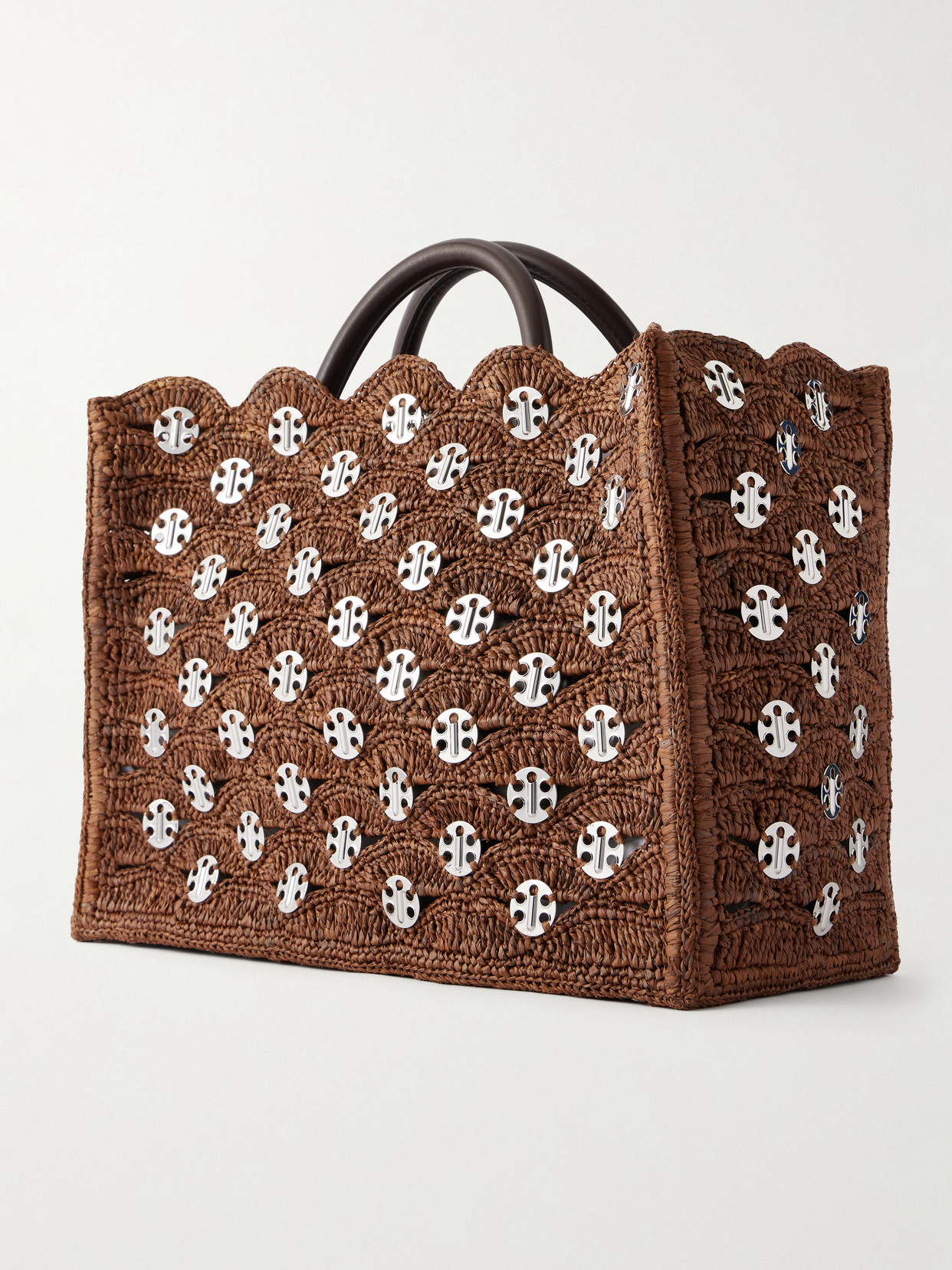 Embellished Raffia Tote