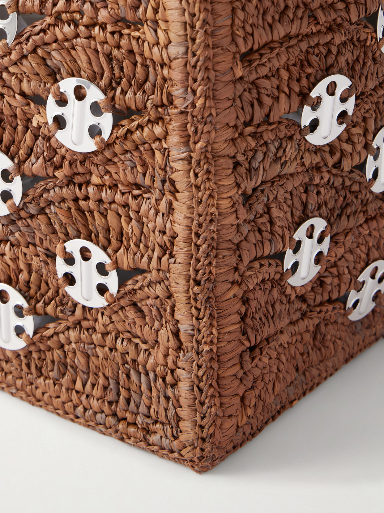 Embellished Raffia Tote