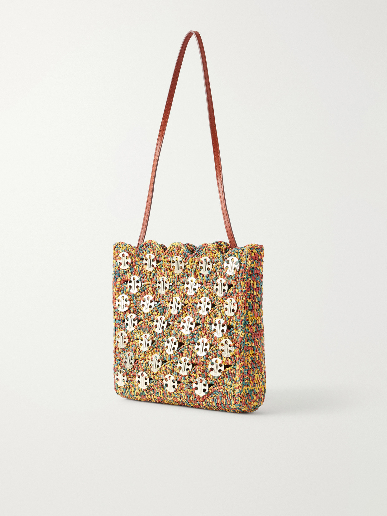 1969 Embellished Raffia Shoulder Bag