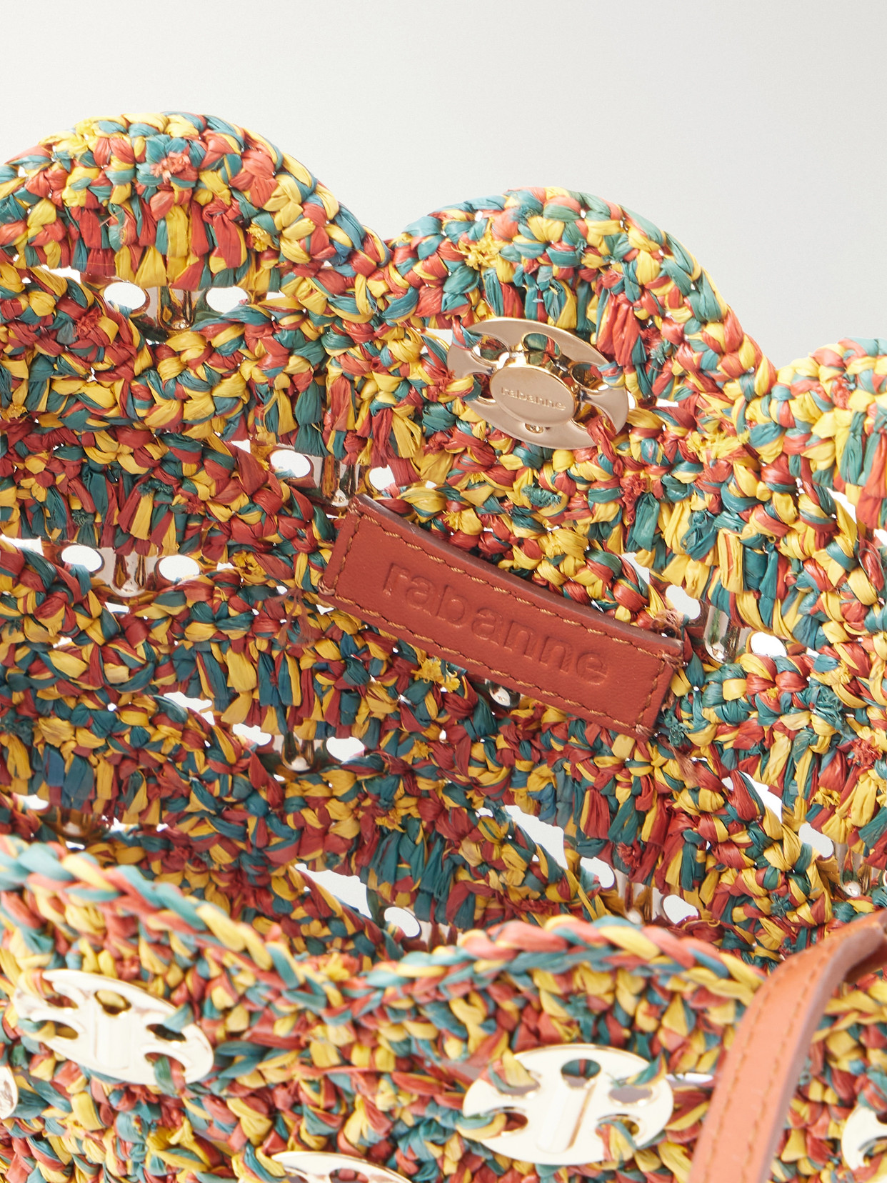 1969 Embellished Raffia Shoulder Bag