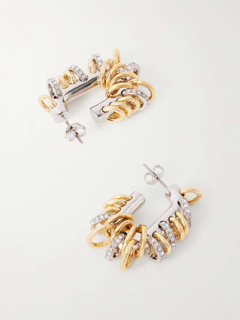 Rabanne Punk Xl Two-tone Silver And Gold Earrings | Thumbnail 3 Rabanne Punk Xl Two-tone Silver And Gold Earrings | Thumbnail 3