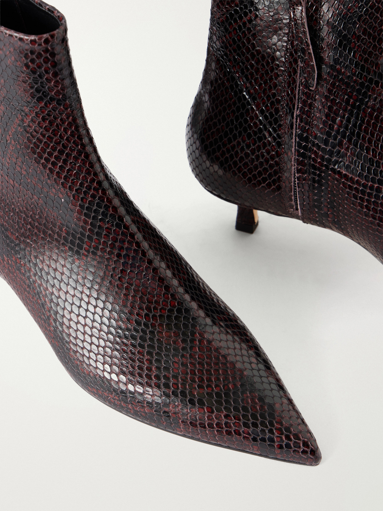Sofie 35 Snake-Effect Ankle Boots