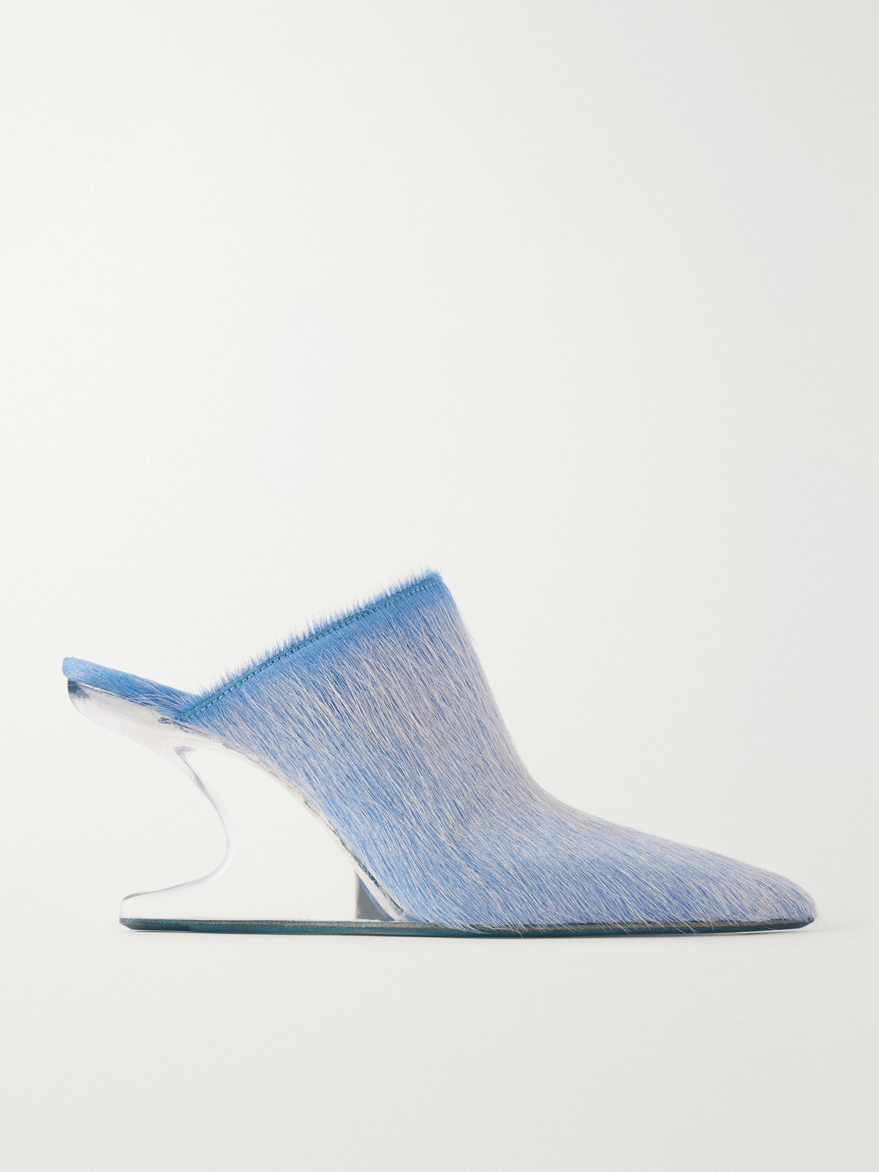 Rick Owens Cantilever Calf Hair Pumps In Blue