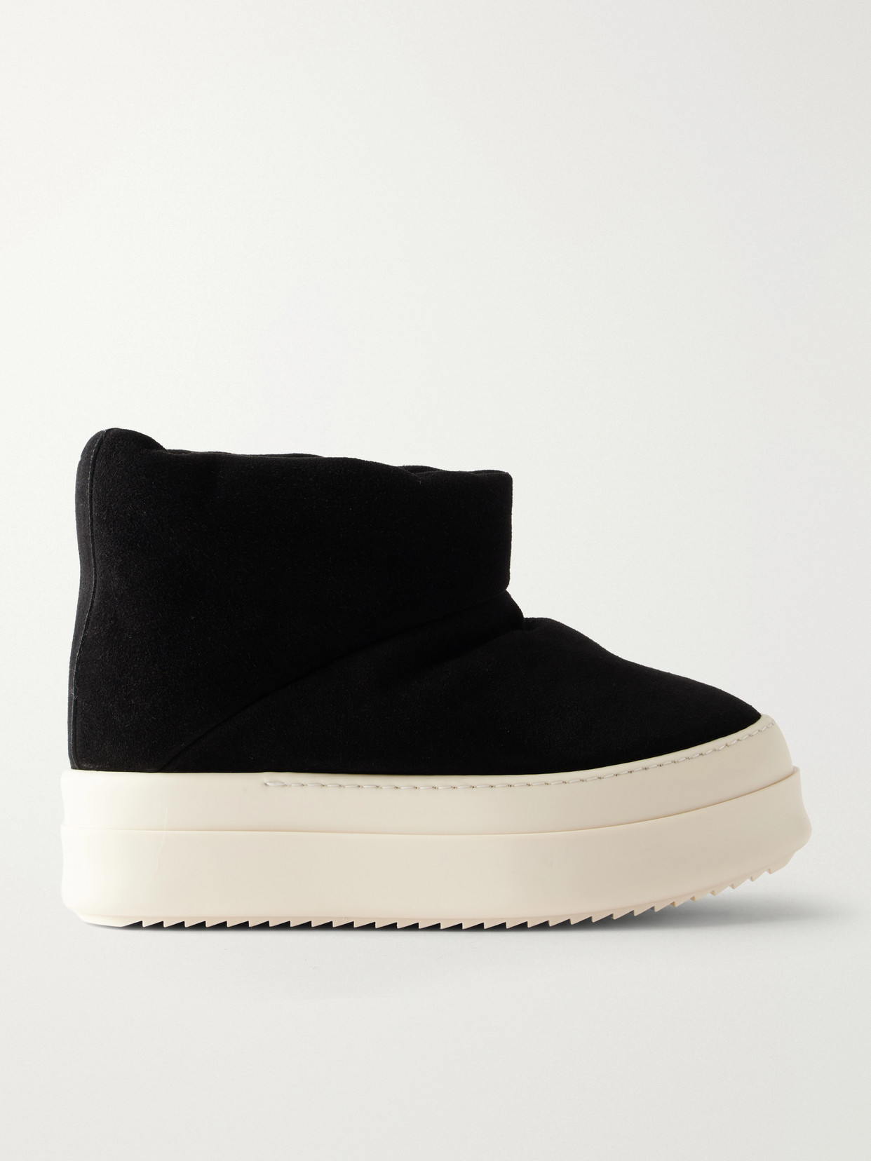 Rick Owens Suede Platform Sneakers In Black