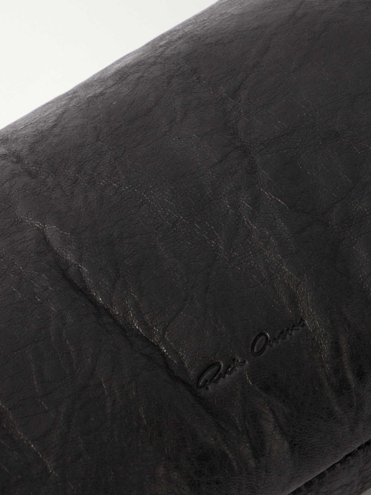 Baguette Logo-Debossed Crinkled Leather Clutch