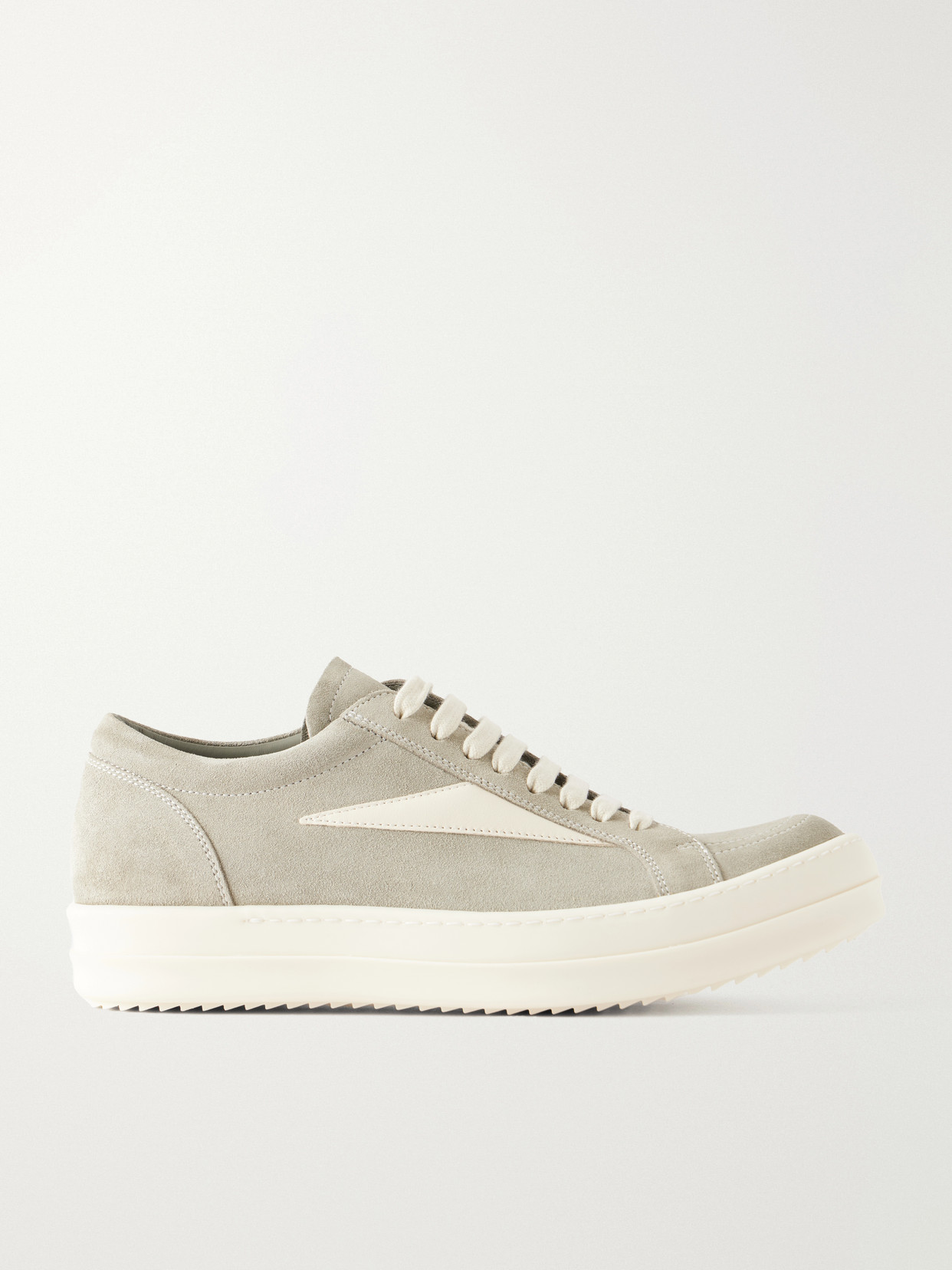 Rick Owens Vintage Suede-trimmed Leather Sneakers In Neutral