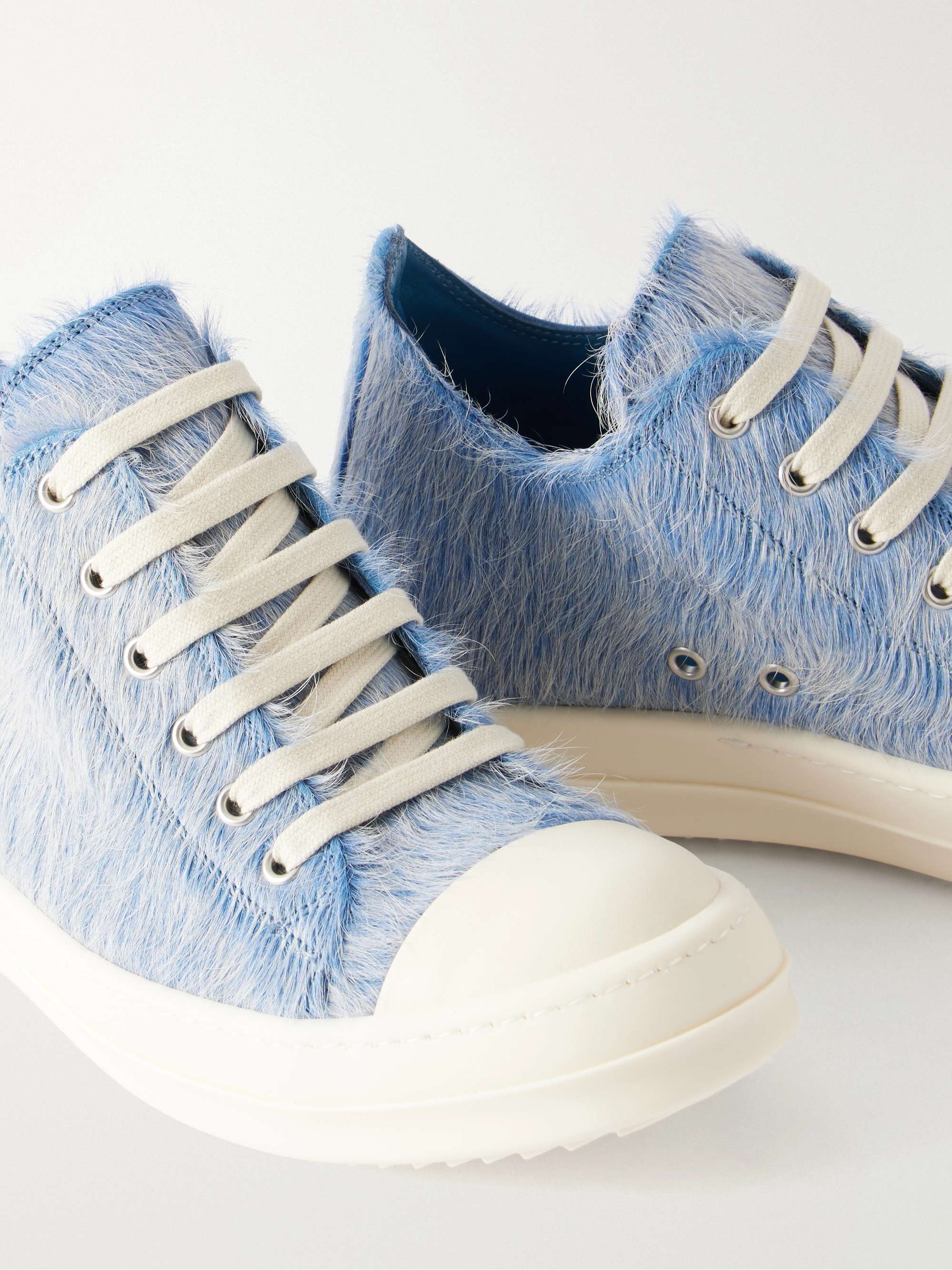 RICK OWENS Ramones calf-hair and leather sneakers | NET-A-PORTER