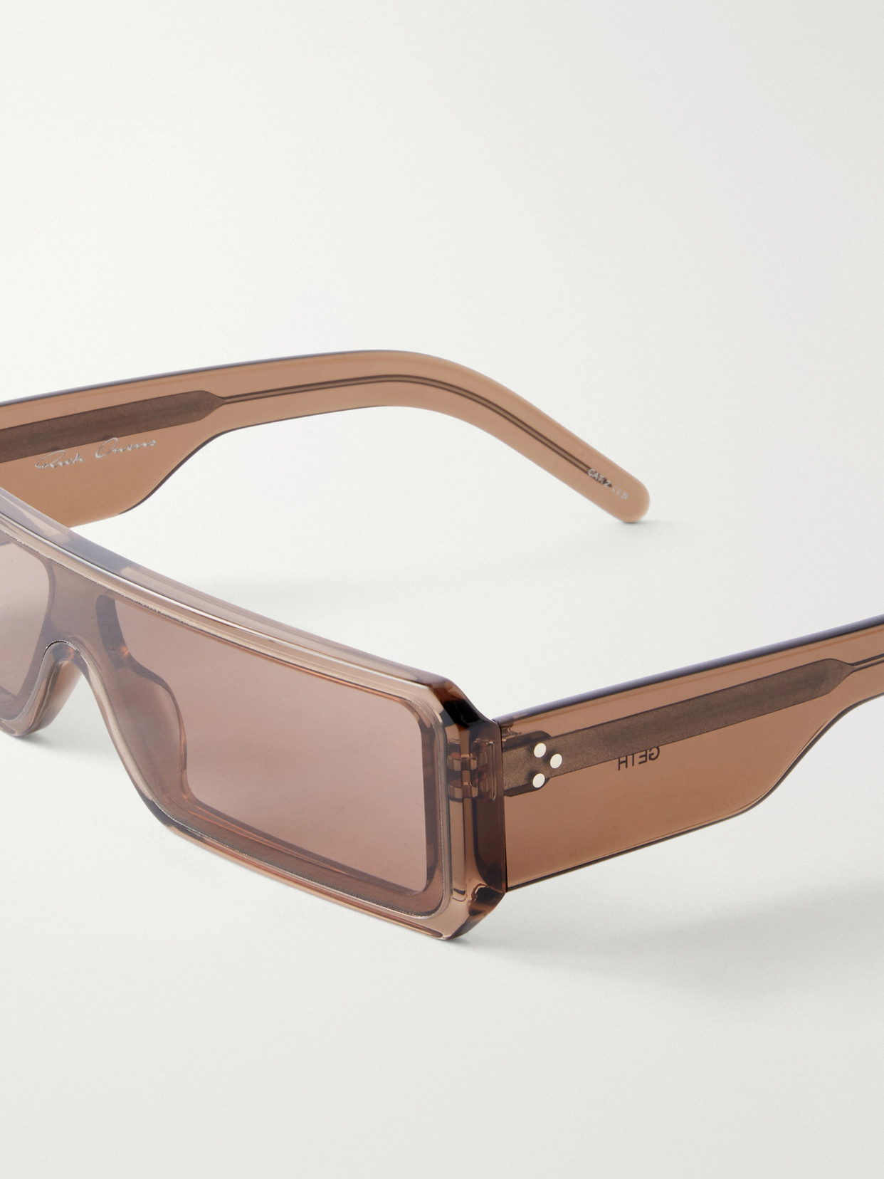 Rick Owens Rectangular Frame Acetate Sunglasses In Brown