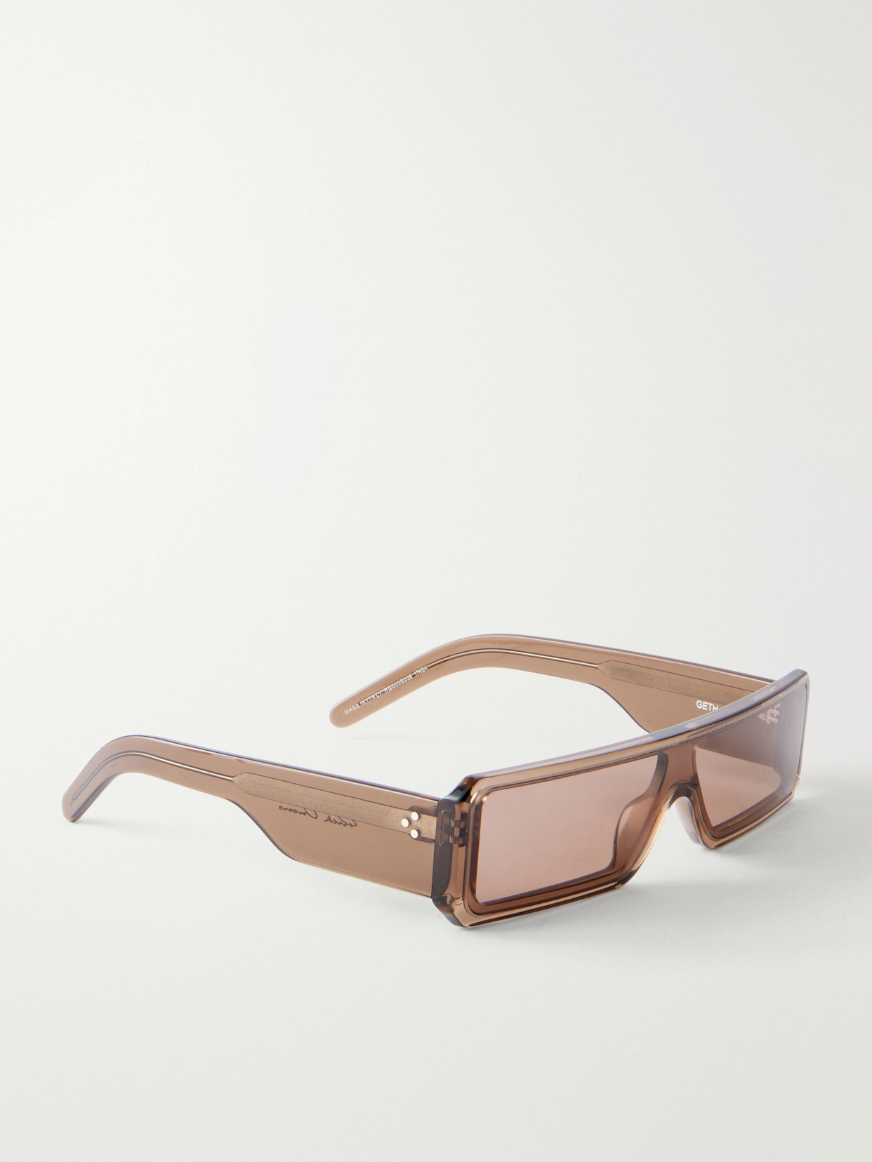 Rick Owens Rectangular Frame Acetate Sunglasses In Brown