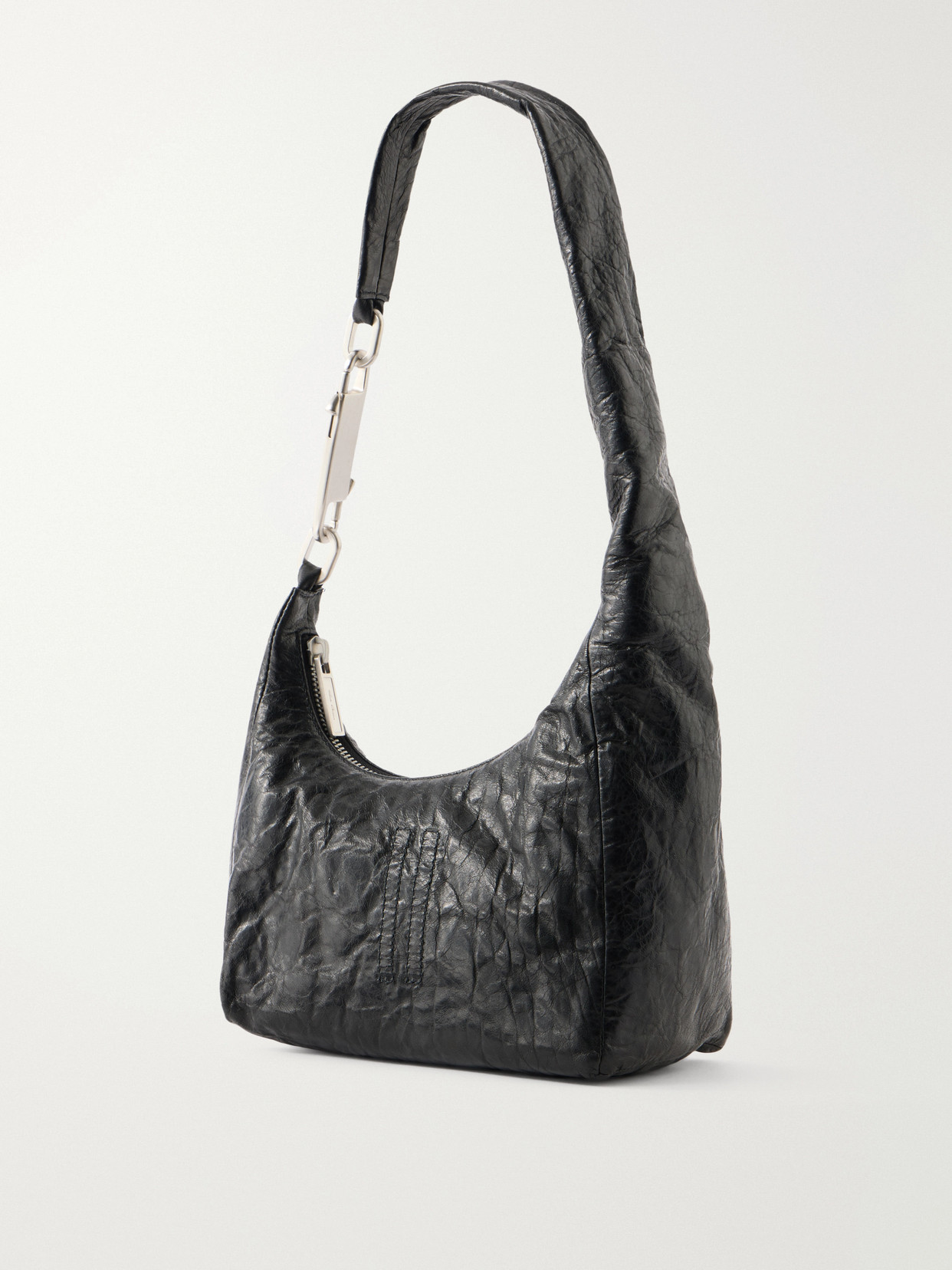 Disco Gemini Crinkled-Leather Shoulder Bag