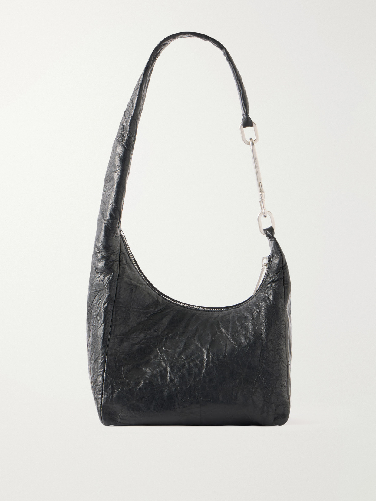 Rick Owens Disco Gemini Crinkled-leather Shoulder Bag In Black