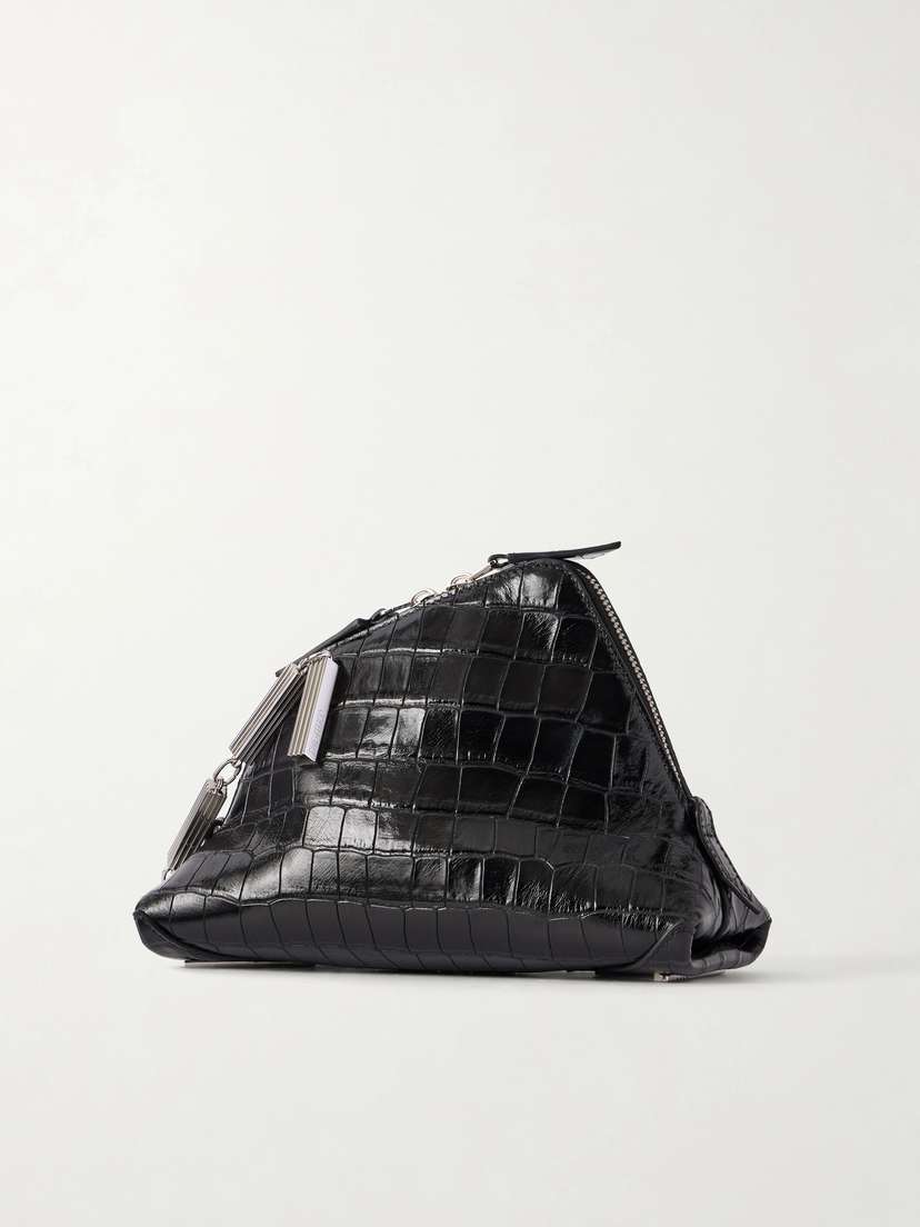 The Attico La Scala Asymmetric Croc-effect Leather Clutch | Thumbnail 4 The Attico La Scala Asymmetric Croc-effect Leather Clutch | Thumbnail 4